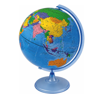 GLOBO TERRAQUEO PLASTICO CELESTE 10CM