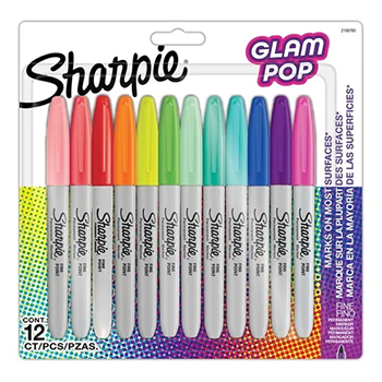 MARCADORES SHARPIE  SET GLAM POP X 12 U.