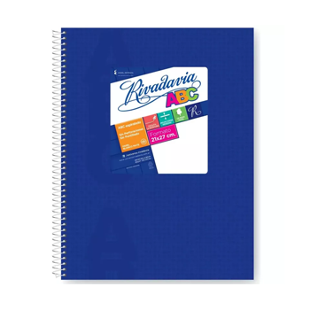 CUADERNO RIVADAVIA ABC  CON ESPIRAL 60 HOJAS 