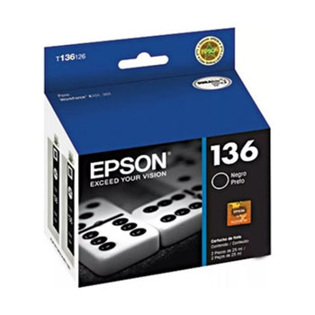 CARTUCHO ORIGINAL EPSON STYLUS 136 NEGRO   25ML.X 2 U,