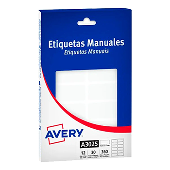ETIQUETAS AVERY SOBRE X 25 HOJAS