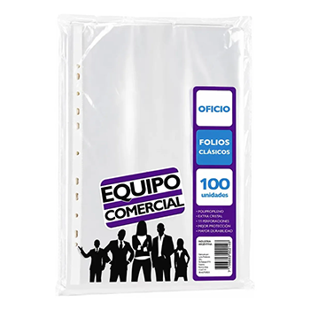 FOLIOS LIVIANOS   OFICIO X 100  40 MICRONES 